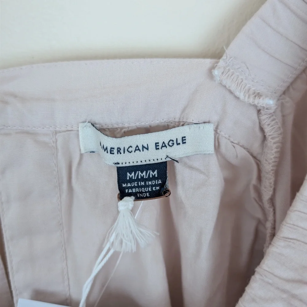 American Eagle Tie Back Eyelet Crop Top - Picture 4 of 9